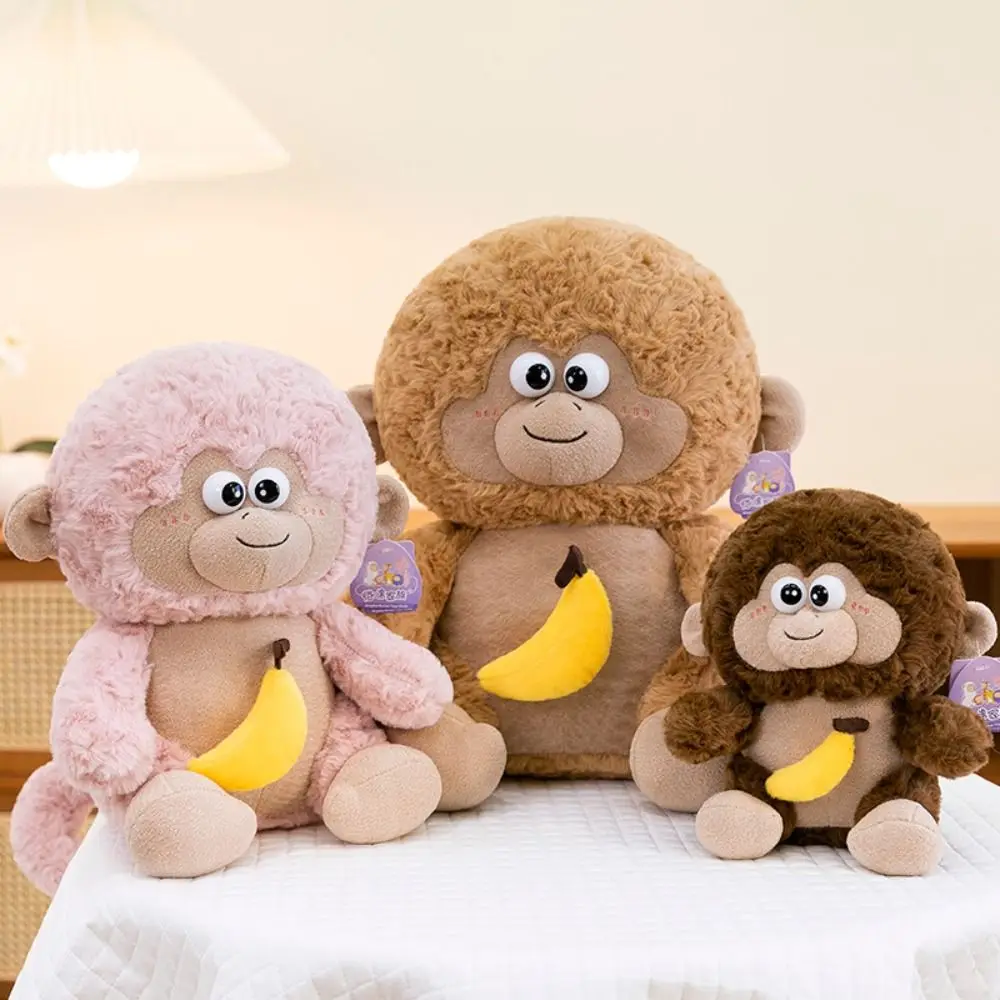 Ausziehbare Banane Plüsch Affe Spielzeug Große Ohren Super Weiche Simulation Affe Puppe Kawaii Gefüllte Kissen Affe Kuscheltiere