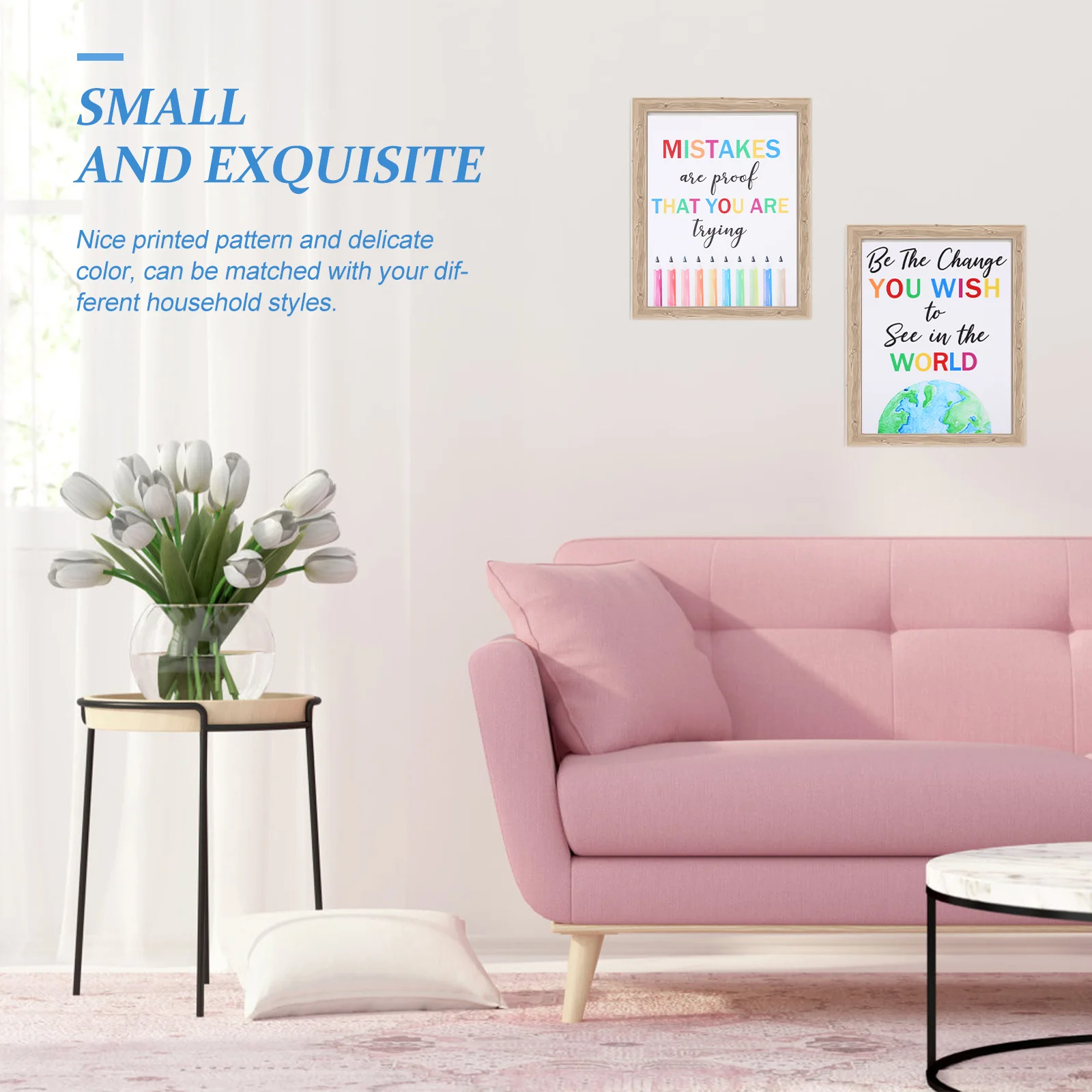 

6 pcs Decorative Wall Art Non-Woven Fabric Cartoon Motivational Pictures For Kids Playroom Bedroom Living Room Wall Decor Poster