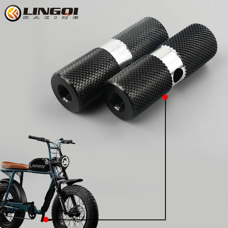 LINGQI Bike Pegs Aluminum Alloy Anti-Skid Lead Foot Bicycle Pegs For Mountain Bikes MTB Cycling Rear Stunt Peg Accessories