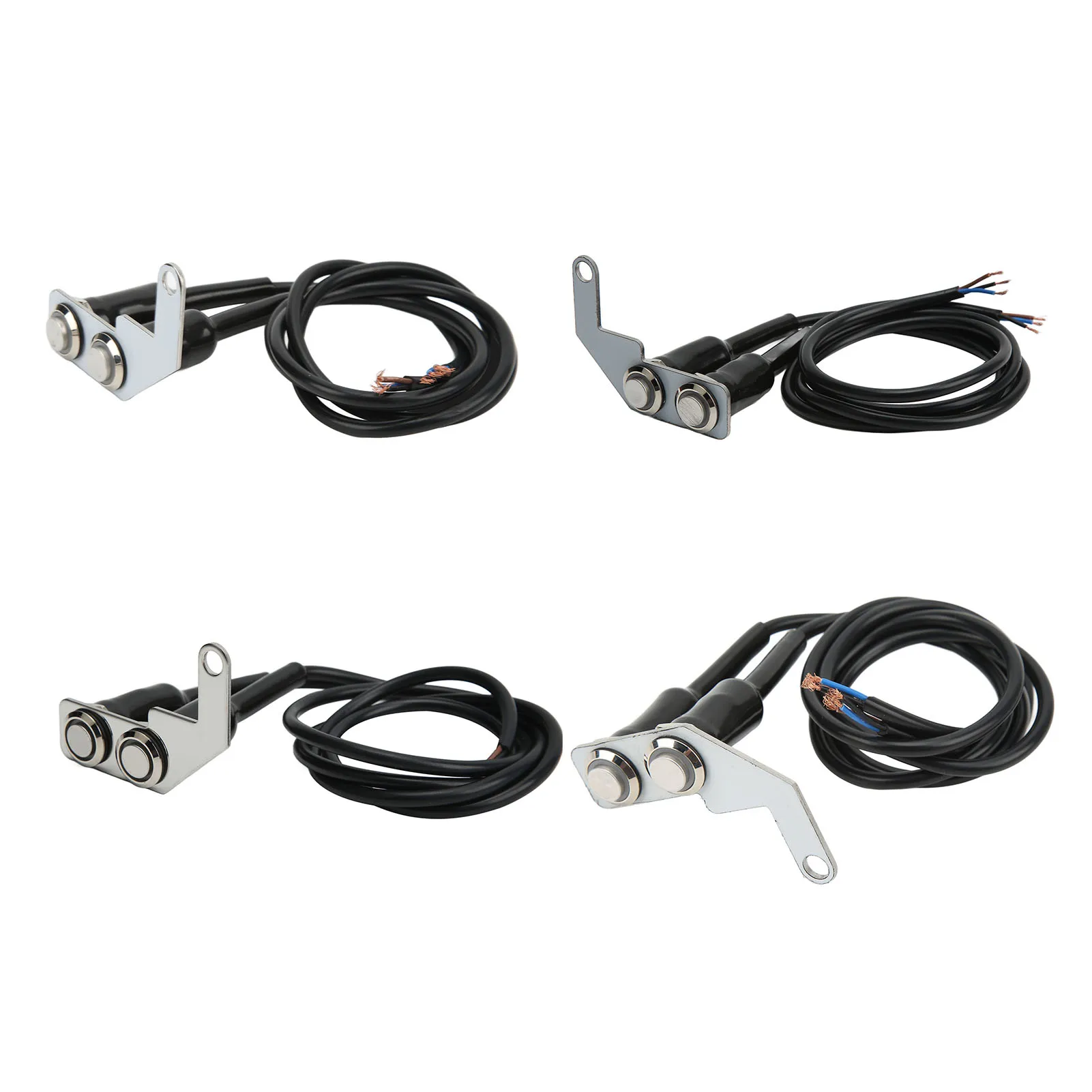 LED-Motorradschalter, Lenkerschalter, Scheinwerfer, Nebelscheinwerfer, EIN/AUS-Schalter, Knopf mit Halterung aus Edelstahl für Elektrofahrräder