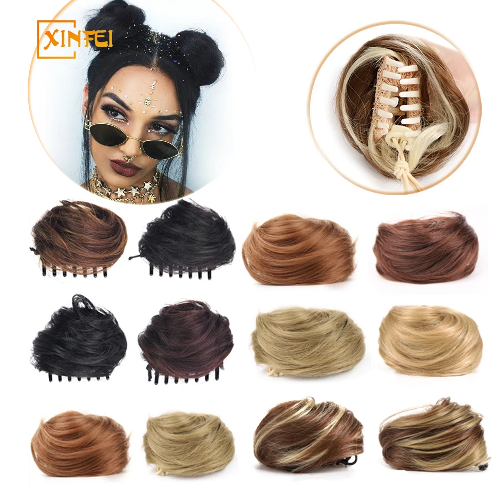 Mini Claw Clip in Messy Bun Hairpieces Claw Clip in Hair Bun Extensions for Women Girls Bun Hairpieces Updo Hair Accessories 1pc