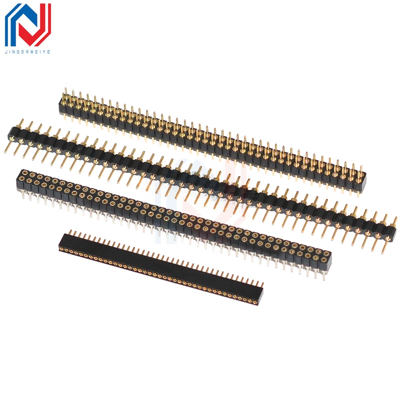 1 adet 1.27mm/2.0/2.54mm 1/2x40P yuvarlak Delik yuvarlak Iğne Dişi Başlık Pin Sıra Konnektörü Tek Çift Sıralı Altın Kaplama Kalay Kaplama