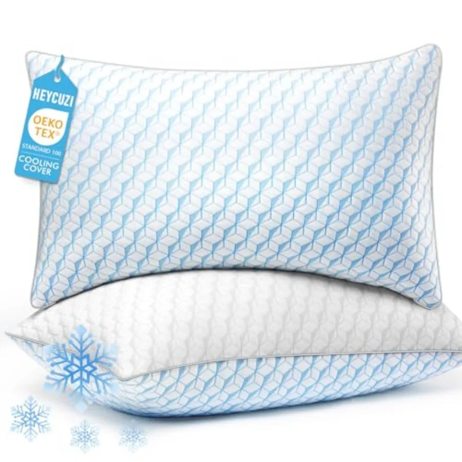 

Bed Pillows Queen Size for Sleeping - Breathable Cooling Down Alternative Soft Pillows Set of 2 for Side, Back, and Stomach Sle