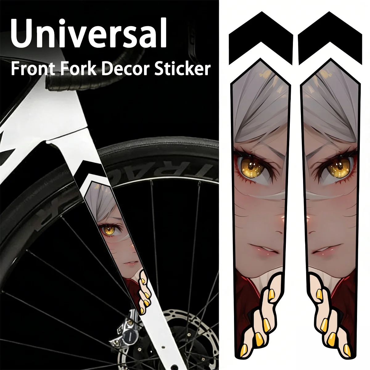 JDM Anime Girl Peeking Stickers Waterproof Vinyl Decals for Car MTB Road Bike E-Scooter Frame Decoration 1Pair Set