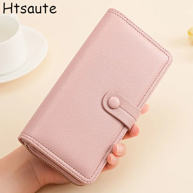 

Vintage Style Blocking Wallet fold-over Long Clutch Purse Multi-Card Slots for Daily Commute Business Casual Hasp Card Holder