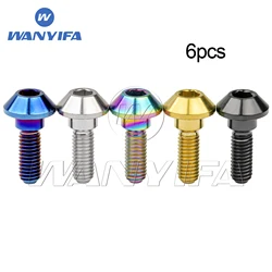 Wanyifa 6pcs Titanium Bolt M6x20 25mm Taper Ball Conical Hex Head Screws for Yamaha Motorcycle Disc Brake