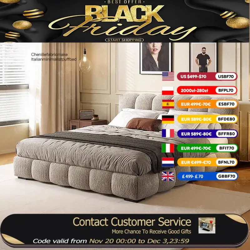 

Gray Wood Headboard Double Bed Space Platform High Queen Bedroom Double Bed King Size Storage Camas Matrimoniales Furniture Home