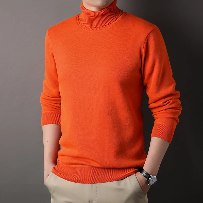 Maglione a collo alto, felpa monopezzo in pile da uomo alla moda e fresca, ispessita e in pile, calda in autunno e inverno, lana