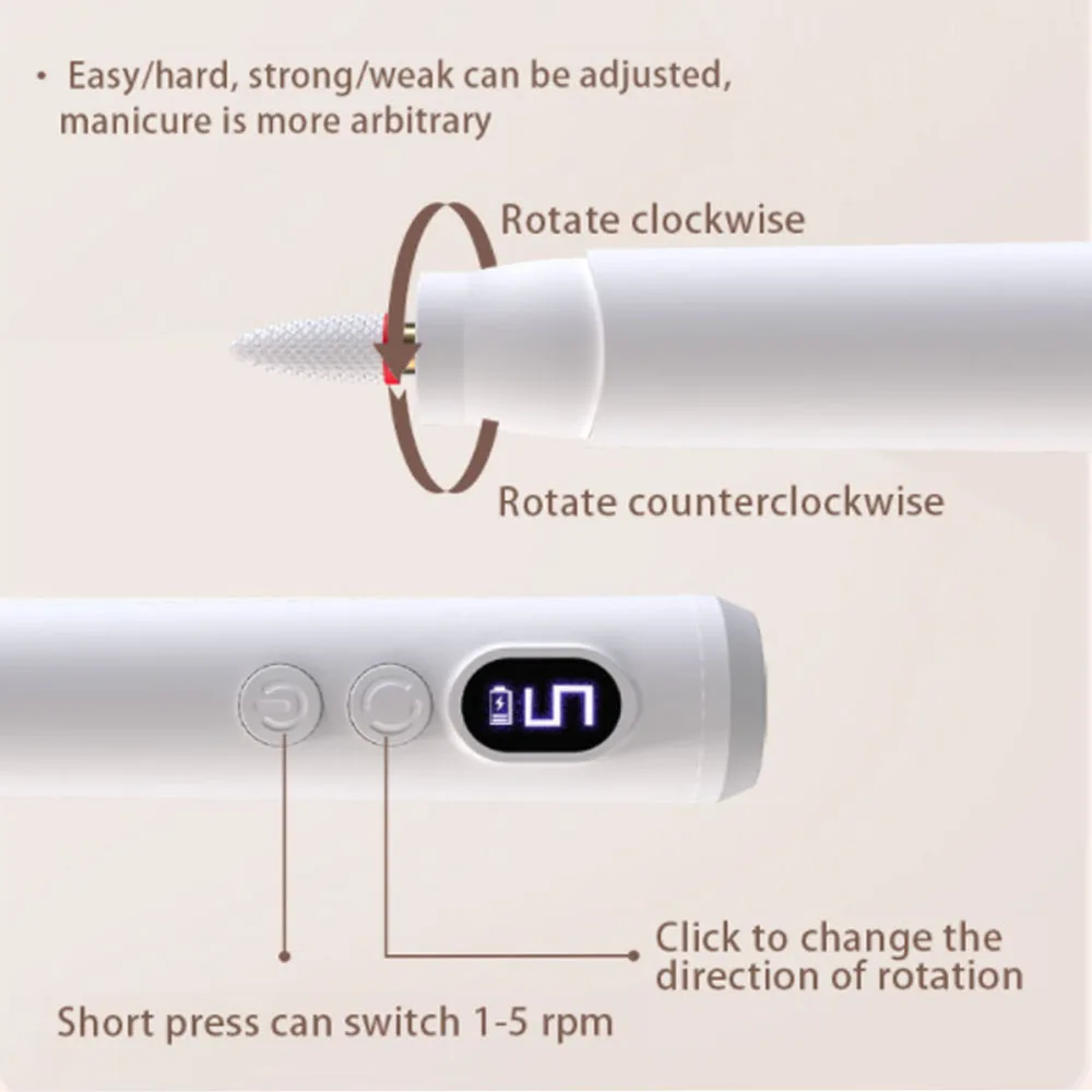 USB مسمار طحن القلم المنزل DIY مسمار الفن كيت مزيل طلاء الأظافر الإلكترونية للعناية المثالية بالأظافر #4