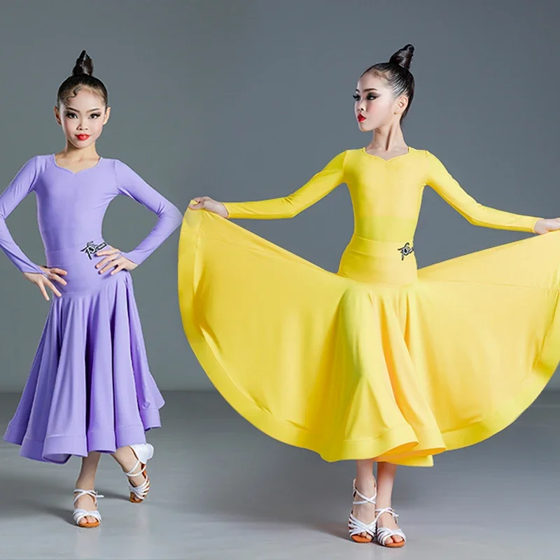 

Children Waltz Ballroom Dancing Clothes Kids Latin Salsa Tango Chacha Dance Dresses Skirts For Girls Latin Dance Dress SL6477