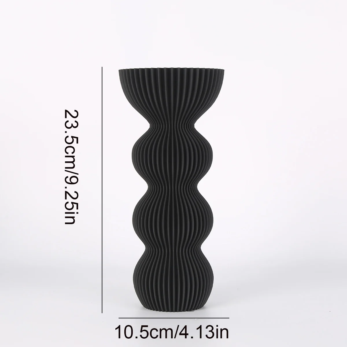 مزهرية بلاستيكية أنيقة باللون الأسود والبني على الطراز البوهيمي - مثالية لتزيين المزرعة والقطعة المركزية لطاولة الطعام ورف الكتب #5