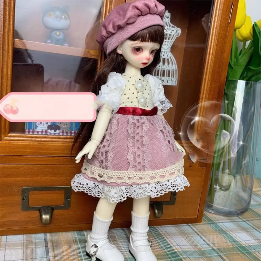 Handmake 人形エレガントなドレスかわいいファッションジーンズスカート服ミニ帽子バッグベレー帽 1/6 BJD 30 センチメートル人形