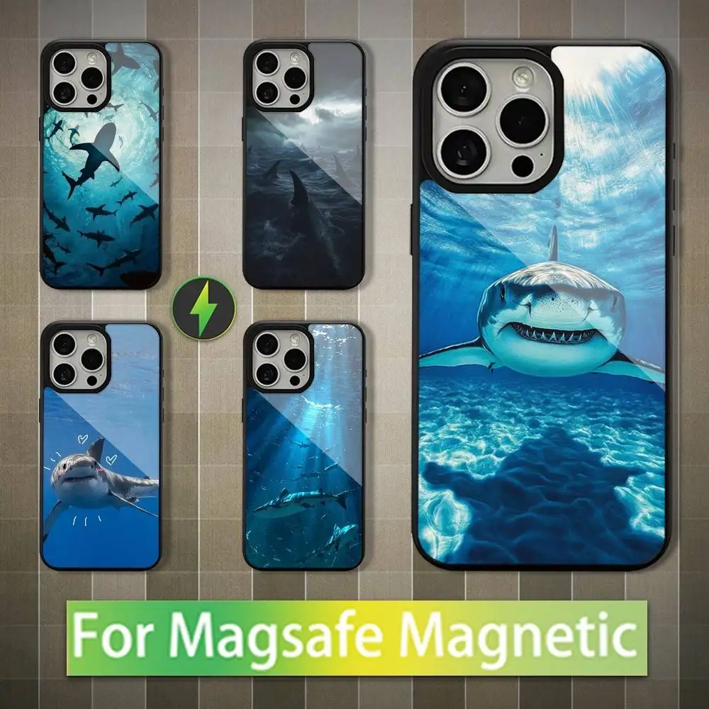 

Shark Ferocious Animal Phone Case For iPhone 16,17,15,14,13,12,11,Pro,Max,Plus,Mini,Magsafe,Magnetic Wireless Charging Case