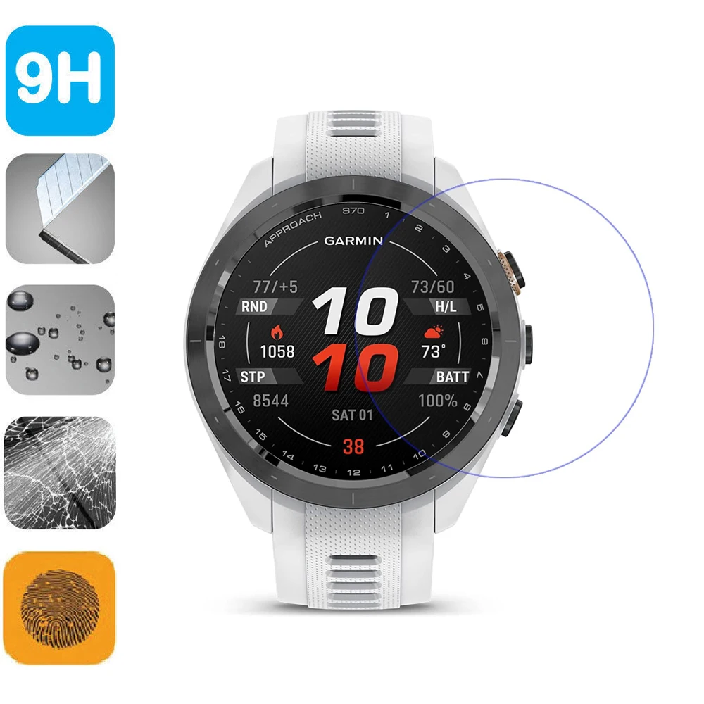 2pcs 9H Tempered Glass Screen Protector for Garmin Approach S70 Golf Smartwatch LCD Shield Film Accessories