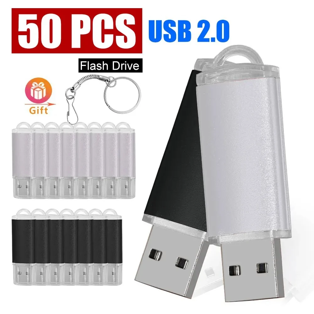 

50pcs/lot cheap USB flash drive fashion16GB 8GB 32GB 4GB 64GB silver metal pendrive flash memory stick pen drive usb stick disk