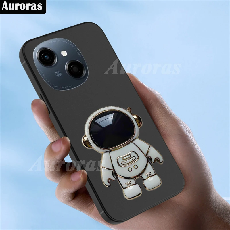 For Tecno Spark Go 1 Case Astronaut Holder Ultra-Thin Silicone Shockproof Shell For Tecno Spark Go 2024 2023 1 go Back Cover