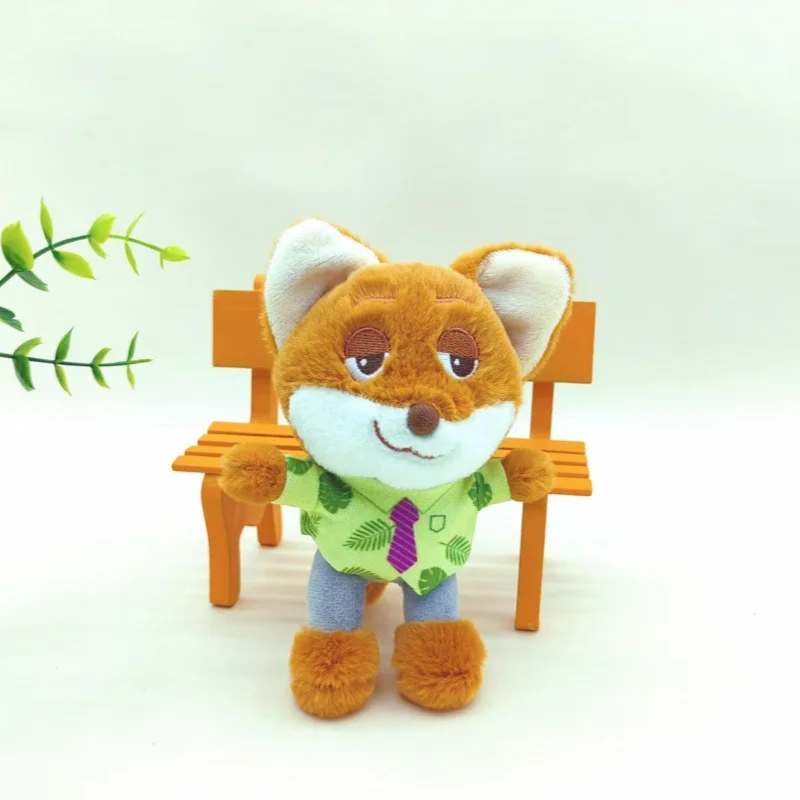 Novo bonito adorável raposa nick brinquedo de pelúcia chaveiro coelho judy boneca de pelúcia pendurado acessório boneca presente