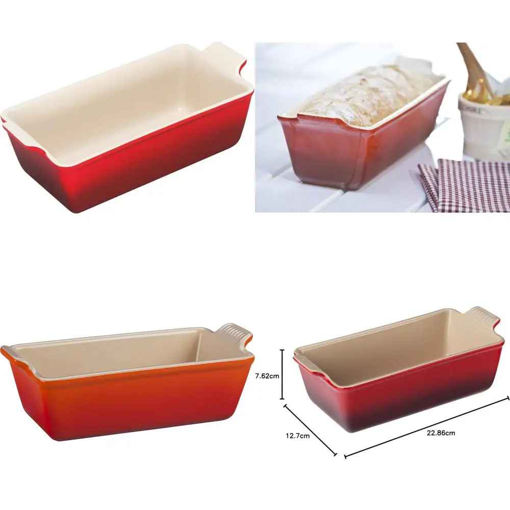 

Сковорода для хлеба Heritage из керамики от 9 до 5 дюймов на 3 дюйма, емкость 1,5 литра, цвет Cerise