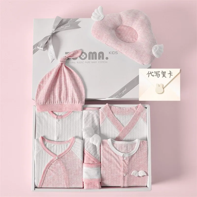 

14-20pcs Newborn Gift Box Summer Breathable Baby Boy Girl Clothes Set Angel Wings Solid Color Baby Clothes Unisex Newborn Gifts