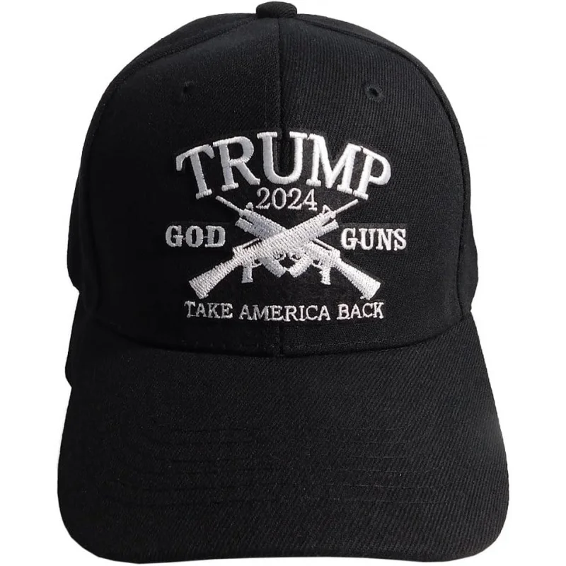 

Trump 2024 God Guns Take America Back Black Adjustable Embroidered Cap