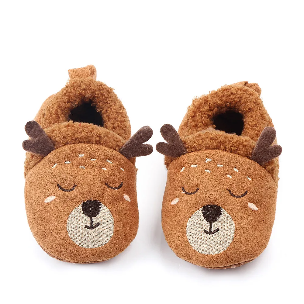 Baby Shoes Adorable Infant Slippers Toddler Baby Boy Girl Knit Crib Shoes Cute Cartoon Anti-slip Prewalker Baby Slippers