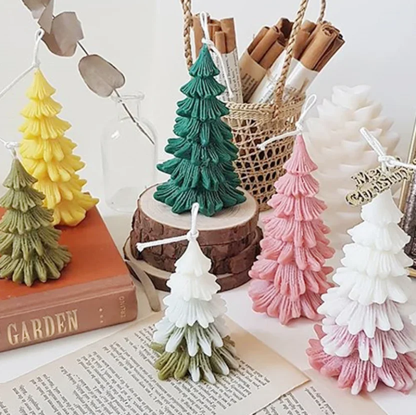 Christmas Tree Candle Molds Epoxy Resin Casting Molds Pine Tree Silicone candle making DIY Festival Craft Making Home Decoration