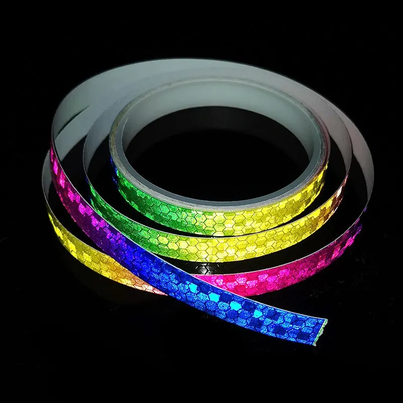 1cm*8m Bicaj matricák fényvisszaverő Magnószalag Fluoreszkáló MTB Bicaj Bicikli strips Kerékpározás MTB tapes számára Bicikli helmes Motorbicikli Roller