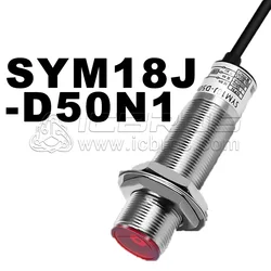 M18 Laser Diffuse Reflection InductIon Sensor SYM18J-D50N1/P1/N2/P2 Three Wire NPN Normally Open 24V