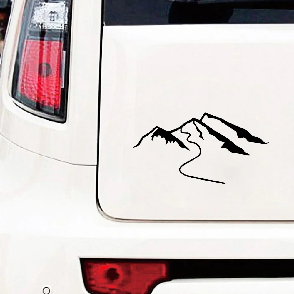 Artistic Mountain cartoon Landscape Car Stickers Decals Outdoor Adventure Series for SUVs, RVs, and Travel Enthusiasts