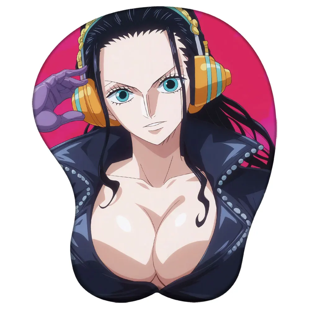 Anime Nami Robin Uta Hancock Yamato Tappetino per mouse in silicone One Piece Supporto per polso 3D Tappetino per mouse Petto sexy Poggiapolsi 3D Tappetino per mouse