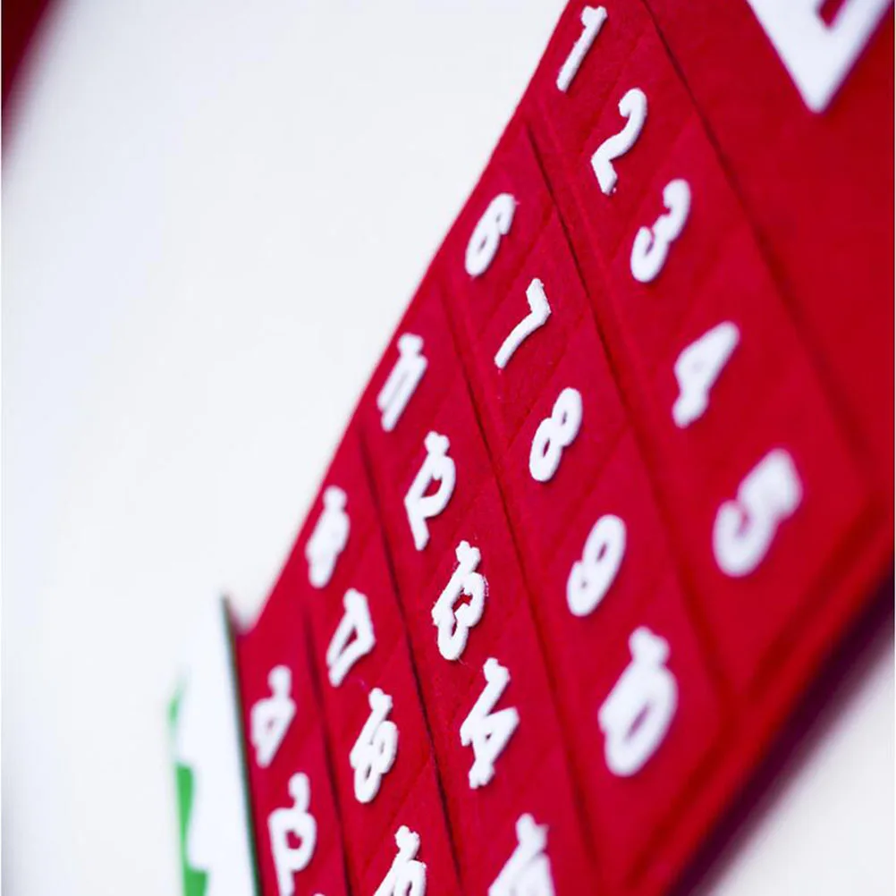 

1pc Christmas Countdown Calendar Felt Hanging Advent Calendar For Kids Xmas Wall Door Ornament Large Flexible Washable Easy