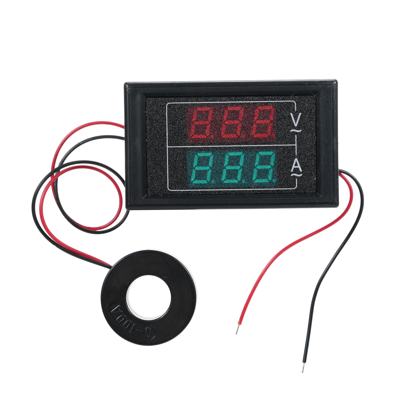 

2in1 Mini Ammeter Voltmeter Gauge Matching Dual LED Display Universal Car Accessories AC 60-500V 100A Digital Multimeter