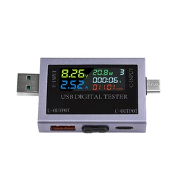 Voltímetro Digital tipo C, medidor de voltaje de corriente, amperímetro, Detector, cargador de Banco de energía, indicador 0-8A