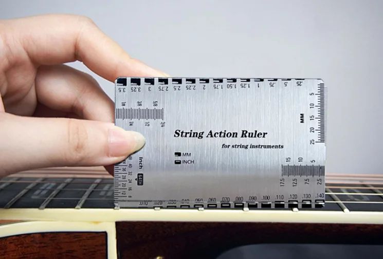 

Guitar String Pitch Measuring Ruler Made of Stainless Steel, Durable for Electric Guitar, Besca Ruler Tool Ruler