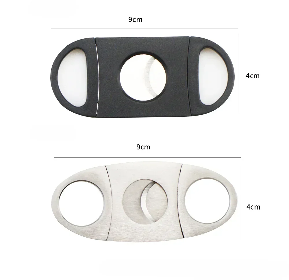 Stainless Cigar Guillotines Double Blades Cigar Punch Cutter Pocket Gadgets Zigarre Cigarette Knife Cuban Smoking Accessory