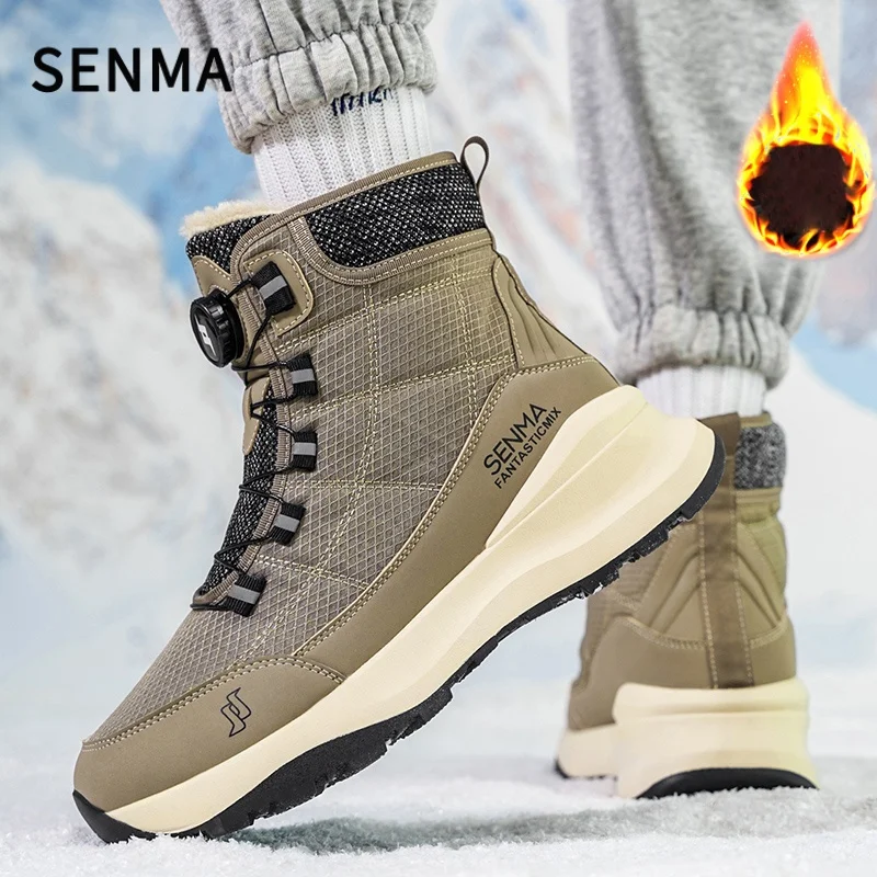 SENMA الرجال أحذية الثلوج 2026 الشتاء موضة في الهواء الطلق أحذية رجالي عالية الجودة المشي لمسافات طويلة حذاء من الجلد الرجال أحذية الصيد الثلوج أفخم الذكور الأحذية #4