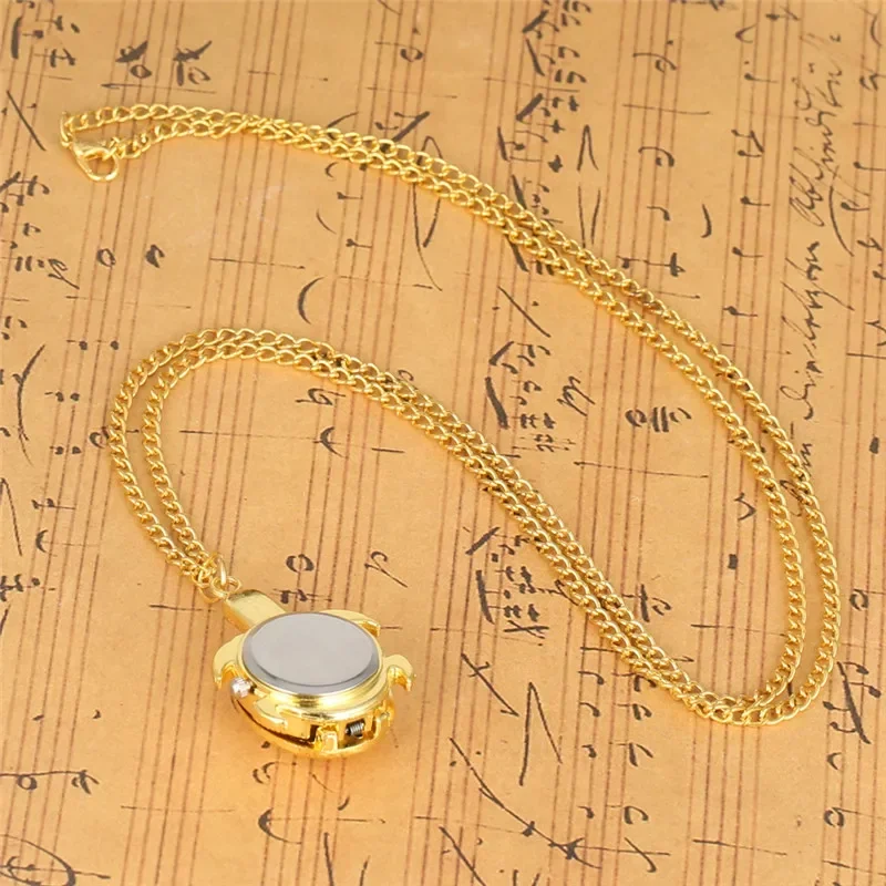 Charming Tortoise-Shaped Pocket Watch Gold-Tone Quartz Movement Clock Mini Timepiece for Kids Men Women Unique Gift