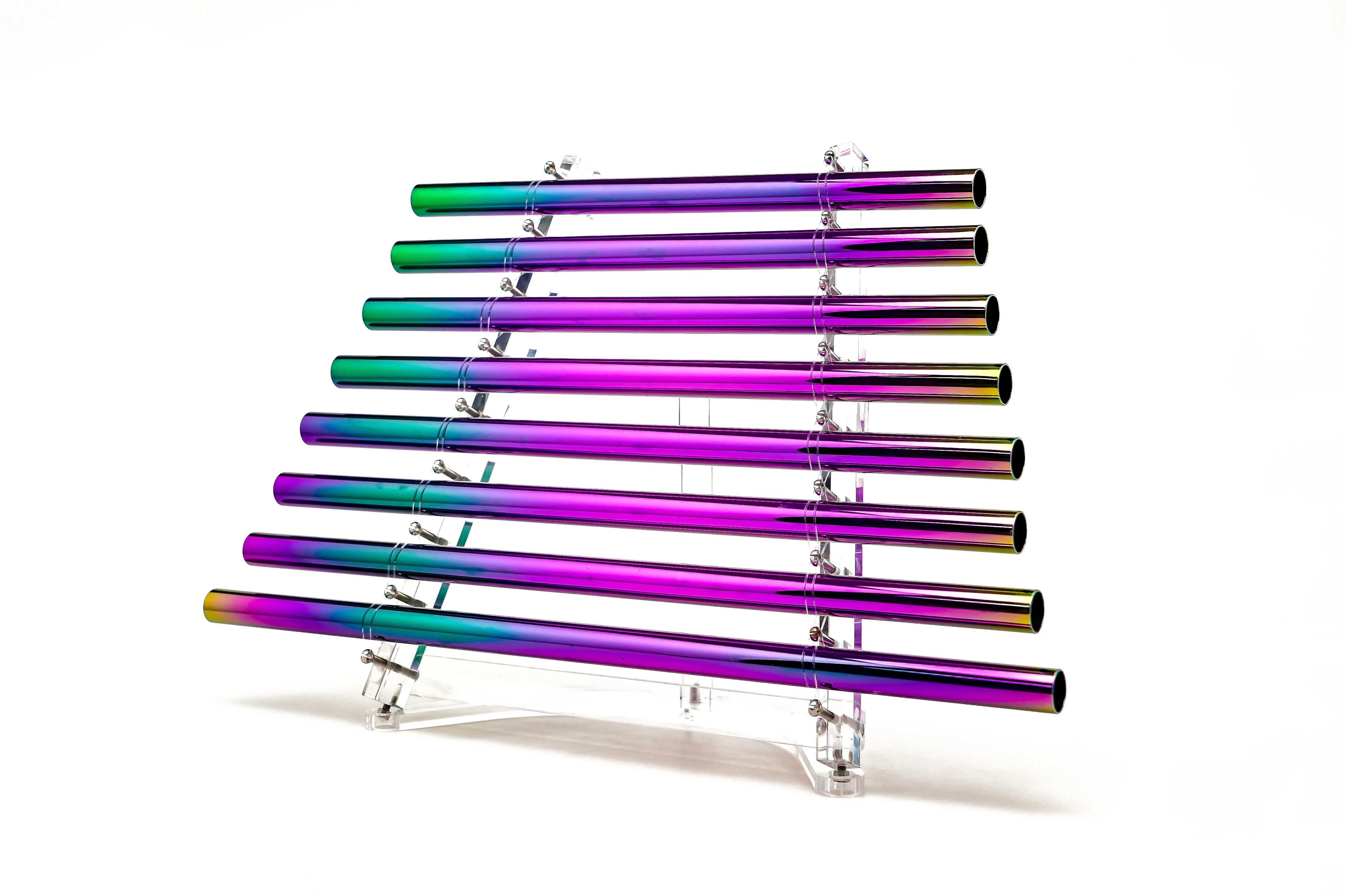 432Hz 8 Note Pure Quartz Crystal Lyre Crystal Singing Harp Including Alumina Carrry Case for Sound Bath and Meditatiion