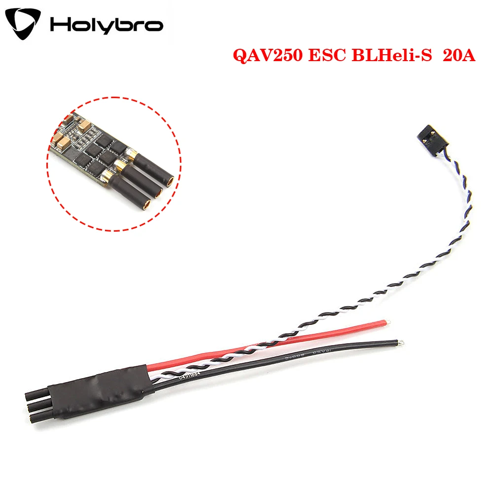 

Holybro QAV250 ESC BLHeli-S 20A ESC Maximum Speed 500k eRPM 2-4S For DIY RC Drone Quadcopter