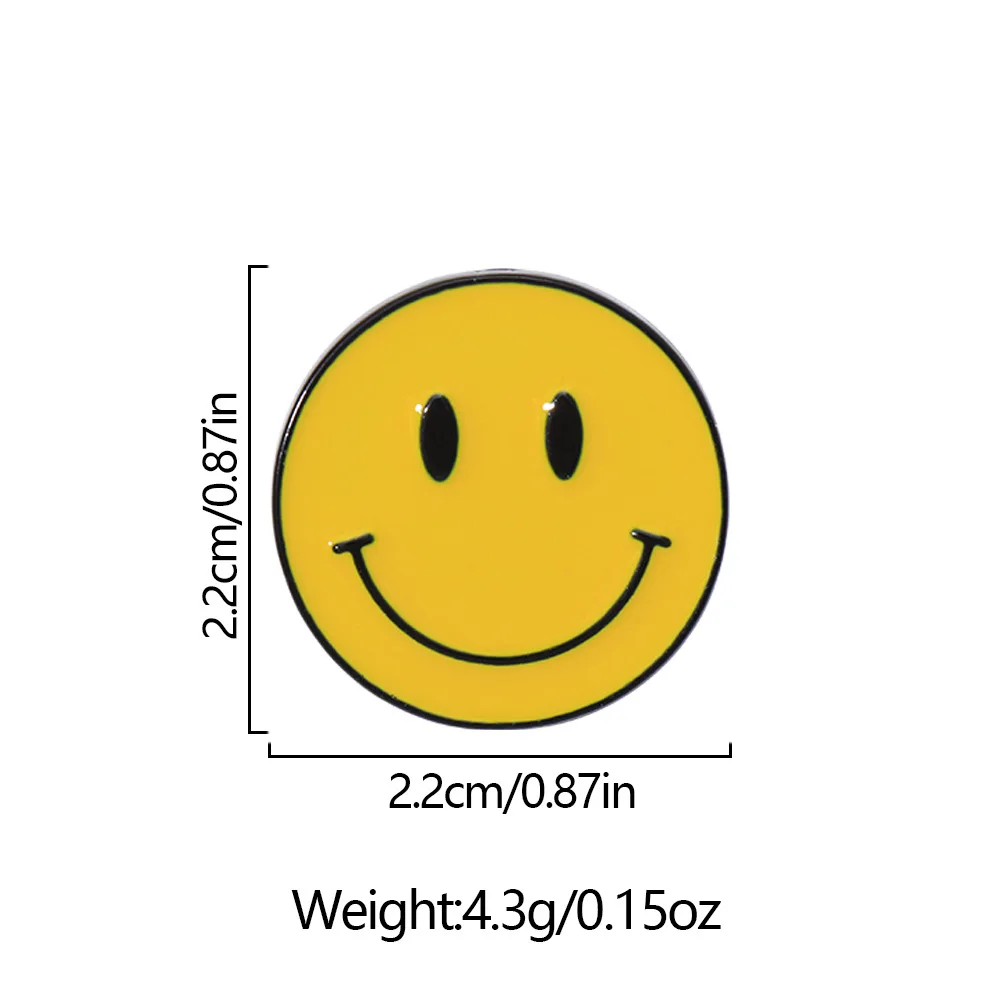 Classic Emote Collection Pins Yellow Smiling Unhappy Crying Expression Enamel Brooches for Clothes Jewelry