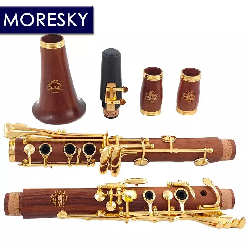 MORESKY Ebony Clarinet A tune 17 Key Silver plated copper Clarinet In La MA68