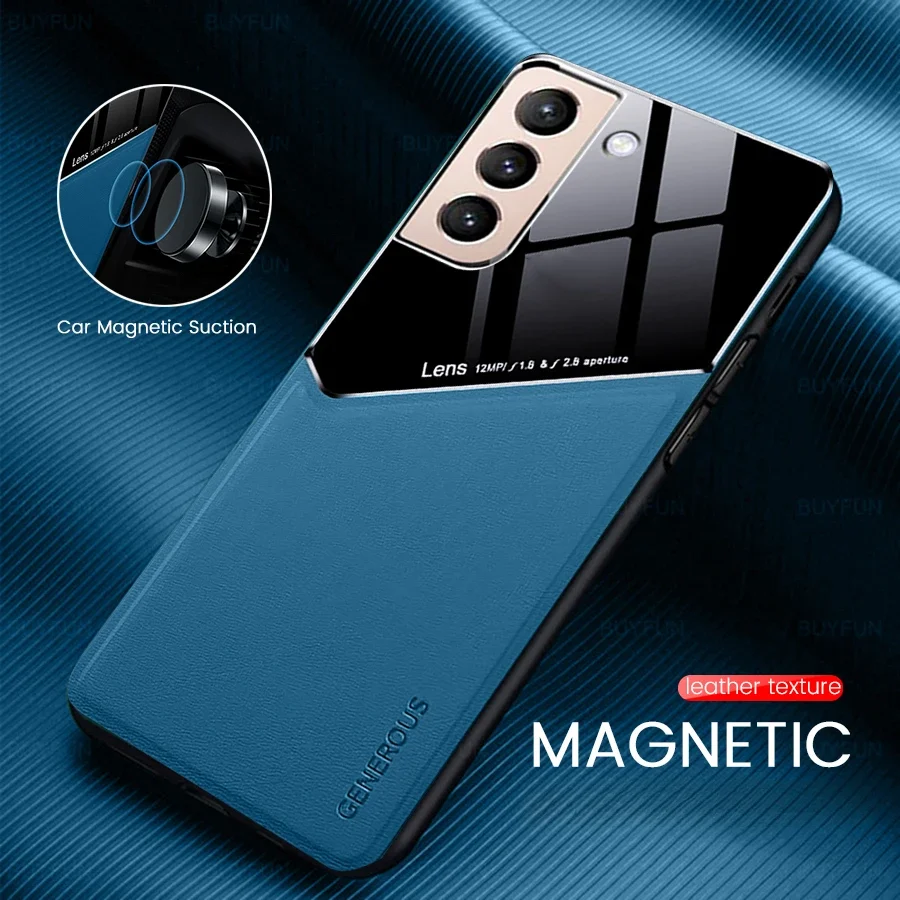 

For Samsung Galaxy S23 S24 Plus Protective case S22 S21 S20 Ultra FE S10 Plus leather Cover Built-in on-board magnetic suction