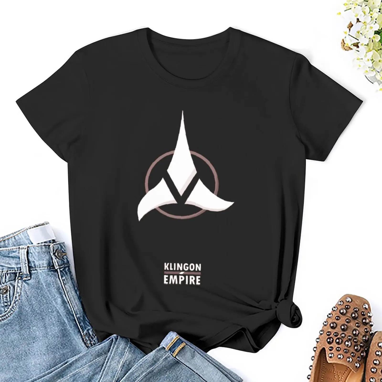 Trek And The Stars - Klingon Empire_46015079 Party New Design Movement Graphic Cool High Quality  Travel T-shirts USA Size