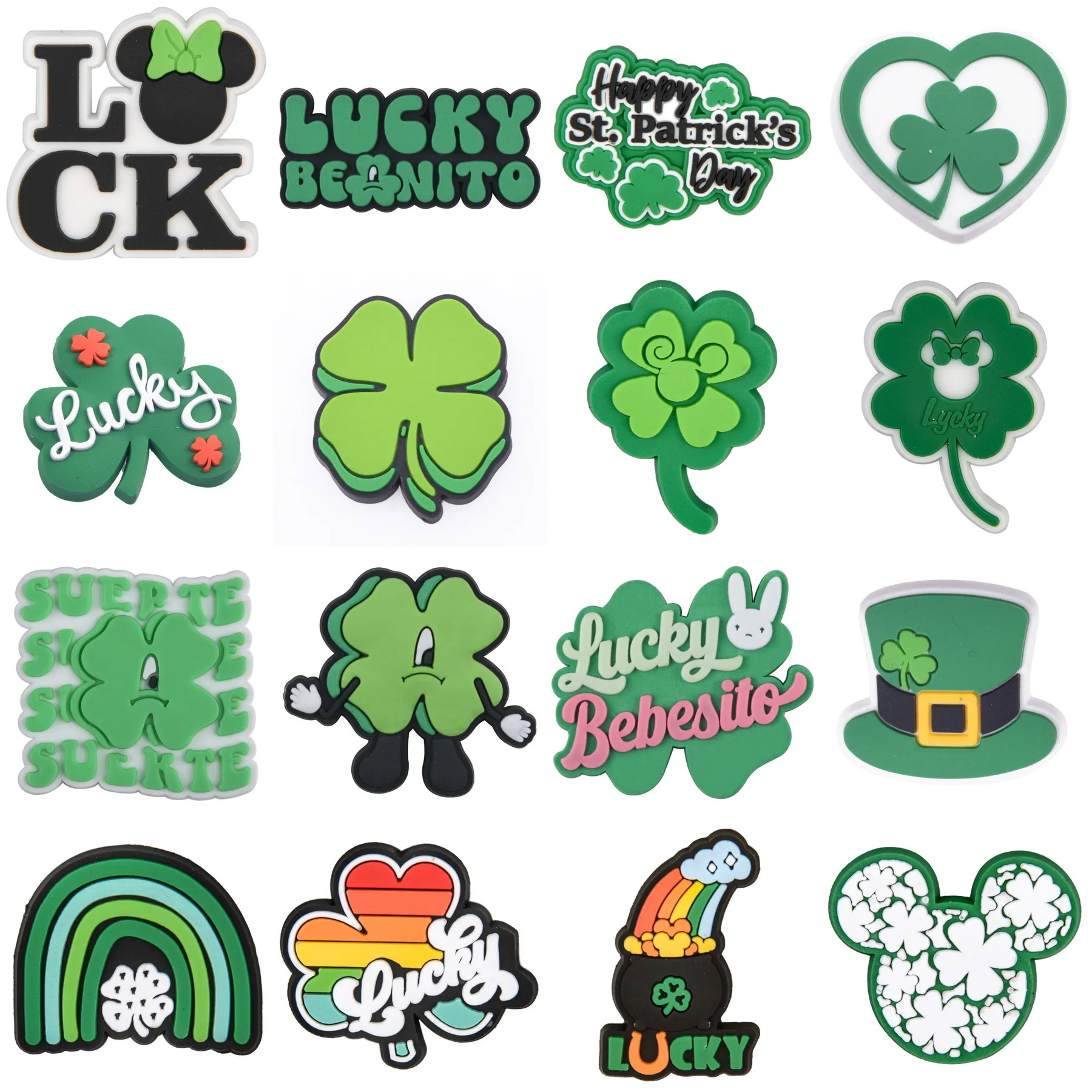 Patrick's Day รองเท้า Charms ตกแต่งสําหรับผู้ชายผู้หญิงเด็กผู้หญิง Saint Patrick's Day สายรัดข้อมือ Clog อุปกรณ์เสริมของขวัญ Party