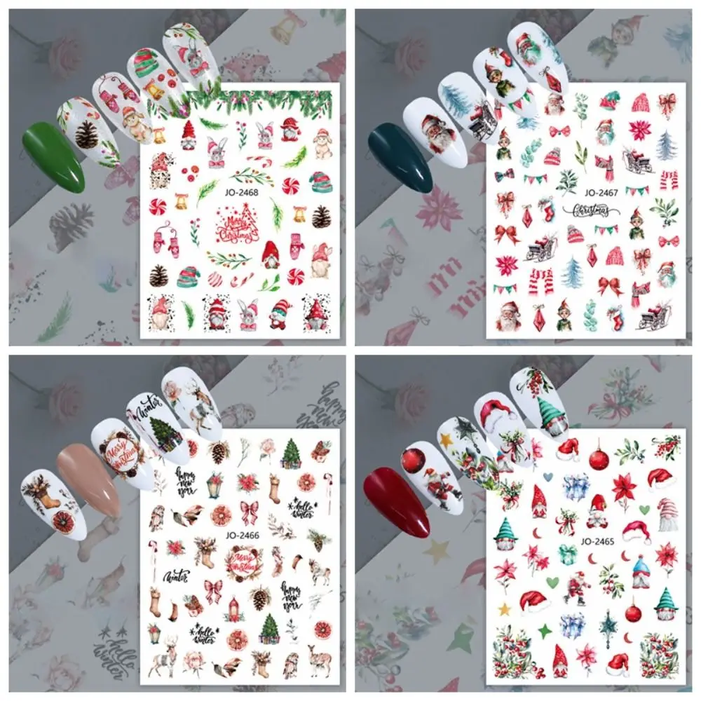 المهنية الكرتون عيد الميلاد مسمار الفن ملصق بسيط الشتاء مانيكير الشارات سانتا كلوز ثلج مسمار الفن ملحق النساء #2