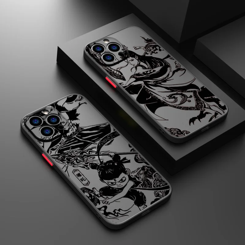 Coque de téléphone dessin animé chinois Nezha 2, étui translucide givré pour OPPO A54 53 52 38 37 36 35 33 32 31 17 16K 15 12S 11X
