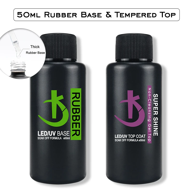 Nieuwste 50ml Rubberen Basis Gel Semi-permanente uv Vernis Manicure Helderder Geen Reiniging Top Coat Gellac Grote Capaciteit Gel nagellak