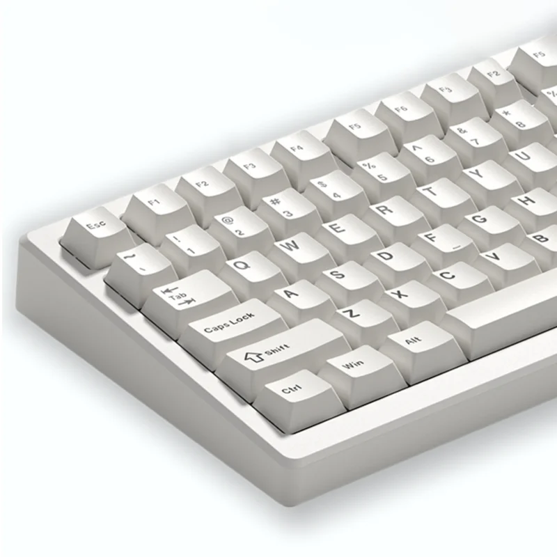 Retro Milky White Double Shot PBT Keycaps Cherry Profile 126 Keys for Mechanical Gaming Keyboard Cherry Gateron MX Switches