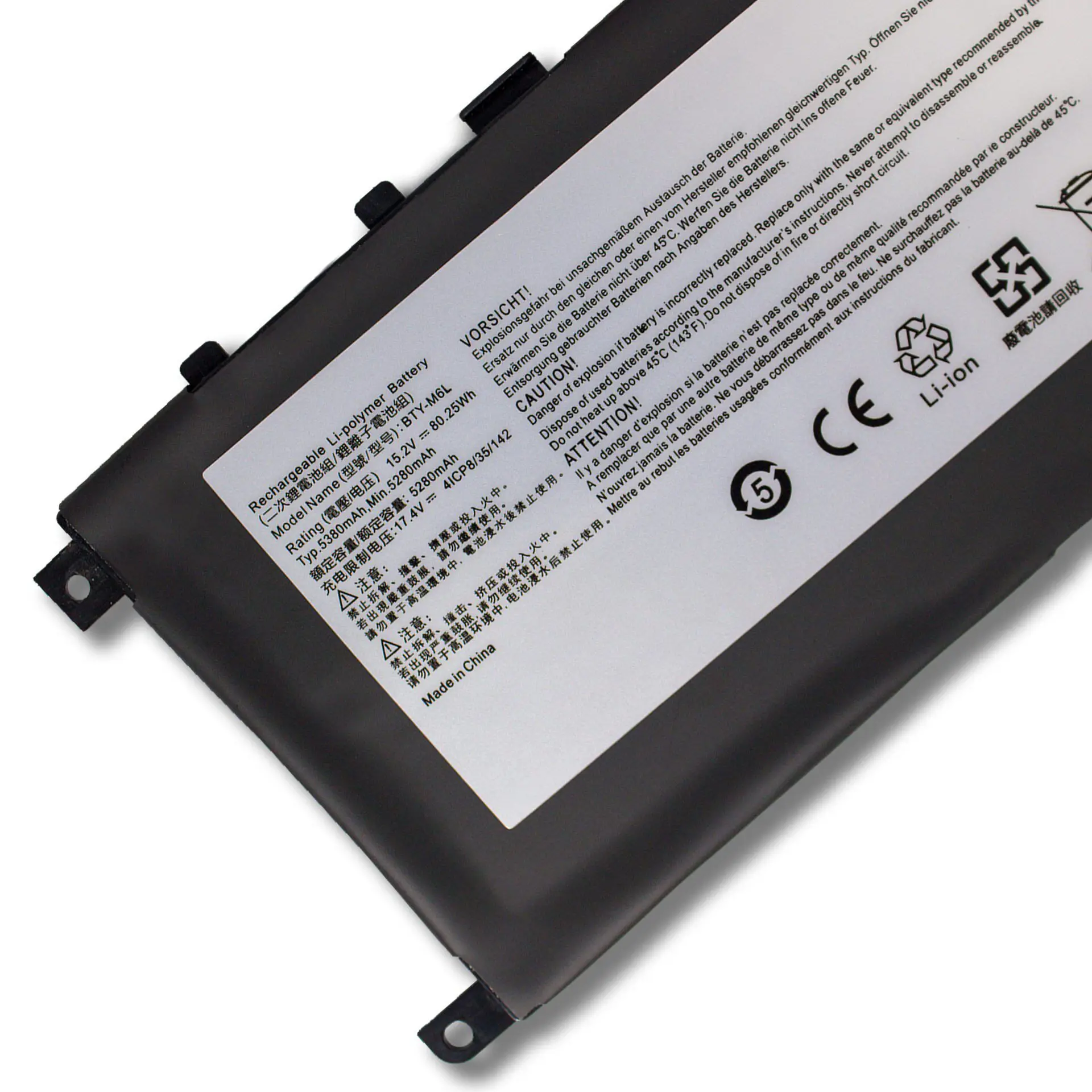 

Оригинальная качественная батарея для ноутбука BTY-M6L для GS65 8RF 8RE PS42 PS63 MS-16Q3 MS-16Q3 Series 15.2V 80.25WH