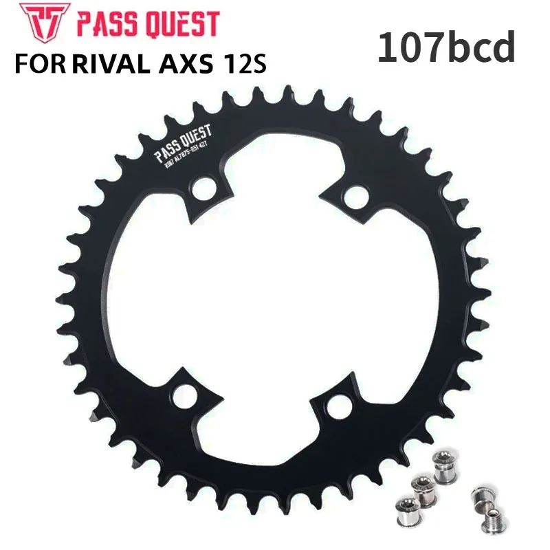 

Круглая звездочка PASS QUEST 107BCD для шатунов Sram Rival AXS 12S 107 Bcd MTB, звездочка для шоссейного велосипеда 36 40 42 54 56 58 T